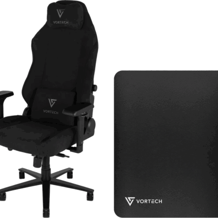 Vortech Prestige Plus Gamestoel Zwart + Vortech Vloermat Zwart