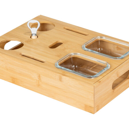 Snackplank met glazen bakjes