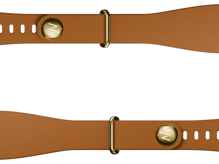 WHOOP 5.0 LeatherLuxe Tapered Band Bruin/Goud S/M