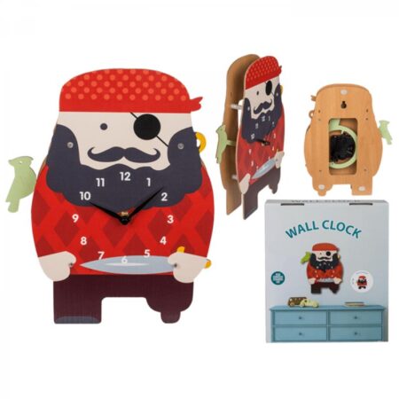 Wandklok Piraat hout 21x29cm kids | OOTB