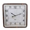 Wandklok Vintage zwart vierkant metaal 50x50x5