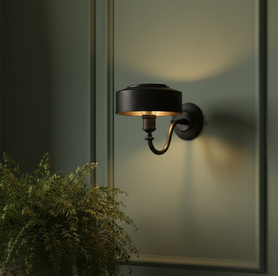 Wandlamp Antibes Antiek Zwart
