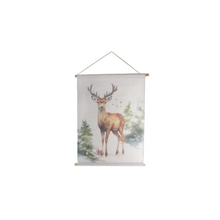 Wandversiering kerst hert stof 76x97cm | Merkloos