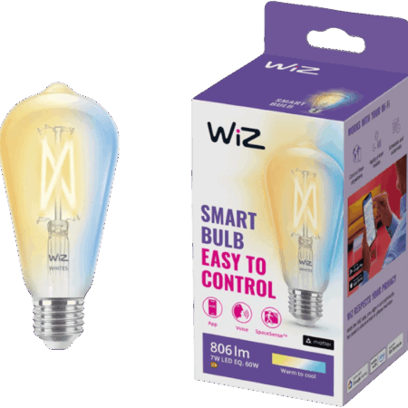 WiZ Edison Filament - Warm tot Koelwit Licht - E27 - Transparant