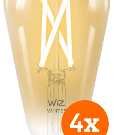 WiZ Smart Filament lamp Edison 4-pack - Warm tot Koelwit Licht - E27