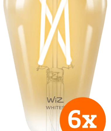 WiZ Smart Filament lamp Edison 6-pack - Warm tot Koelwit Licht - E27