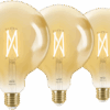 WiZ Smart Filament lamp Globe XL 3-pack  - Warm tot Koelwit Licht - E27