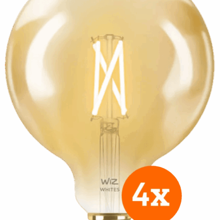 WiZ Smart Filament lamp Globe XL 4-pack  - Warm tot Koelwit Licht - E27