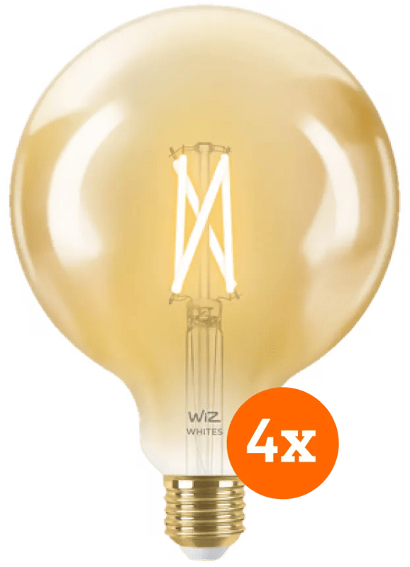 WiZ Smart Filament lamp Globe XL 4-pack - Warm tot Koelwit Licht - E27