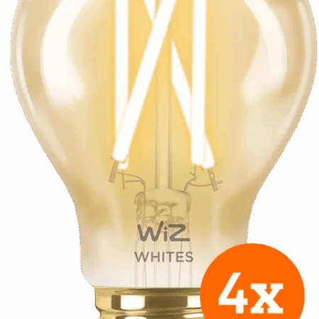 WiZ Smart Filament lamp Standaard Goud 4-pack - Warm tot Koelwit Licht - E27