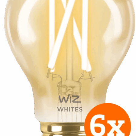 WiZ Smart Filament lamp Standaard Goud 6-pack - Warm tot Koelwit Licht - E27