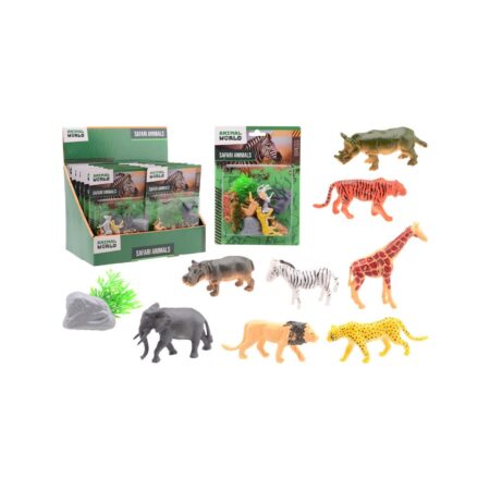 Wilde dieren speelset 10-delig op kaart | Johntoy