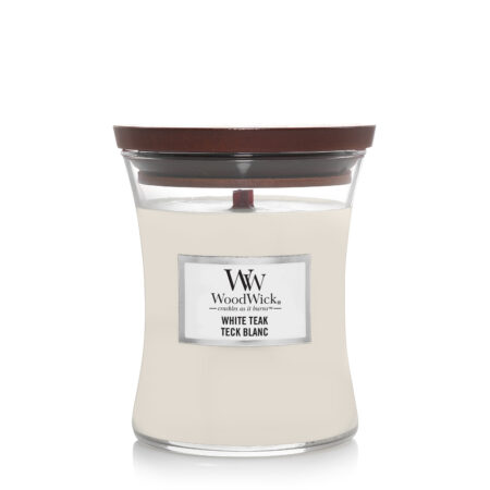 white teak medium candle
