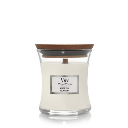 white teak mini candle
