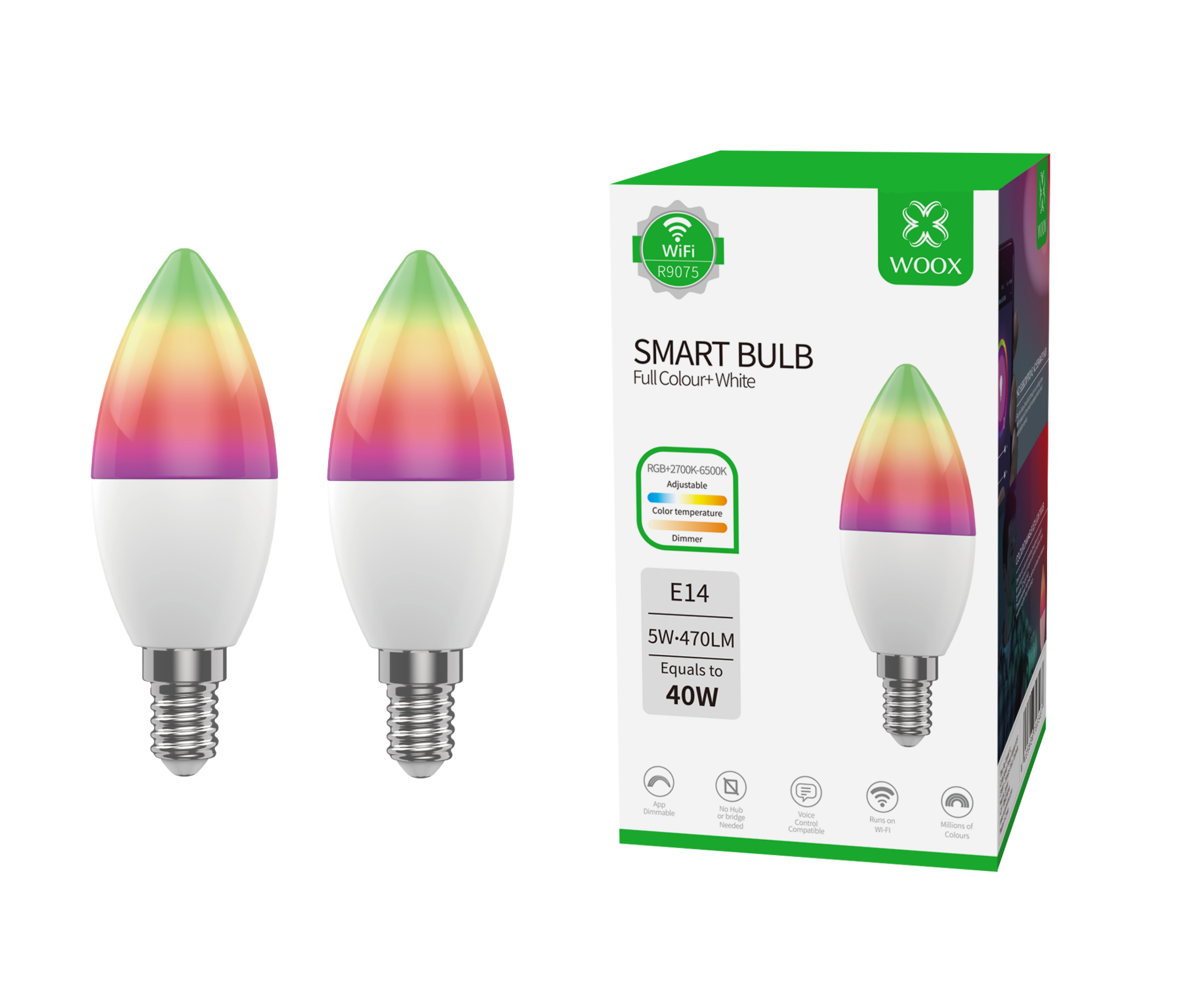 Slimme E14 lamp 2-pack