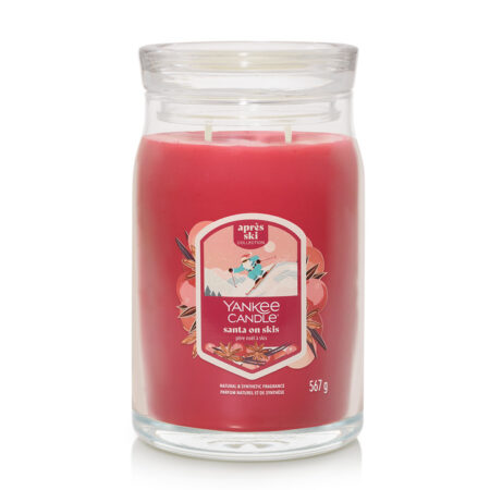santa on skis signature large jar