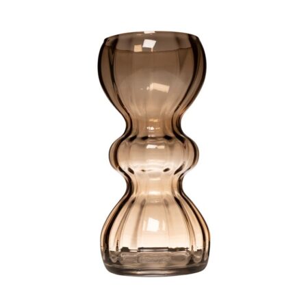 Yves Swirl Buikvaas taupe Ø12xh25cm | Hakbijl Glass
