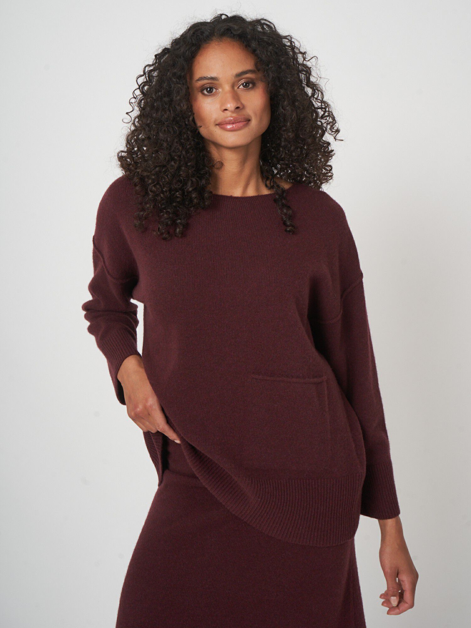 Zachte lamswollen sweater met relaxte pasvorm