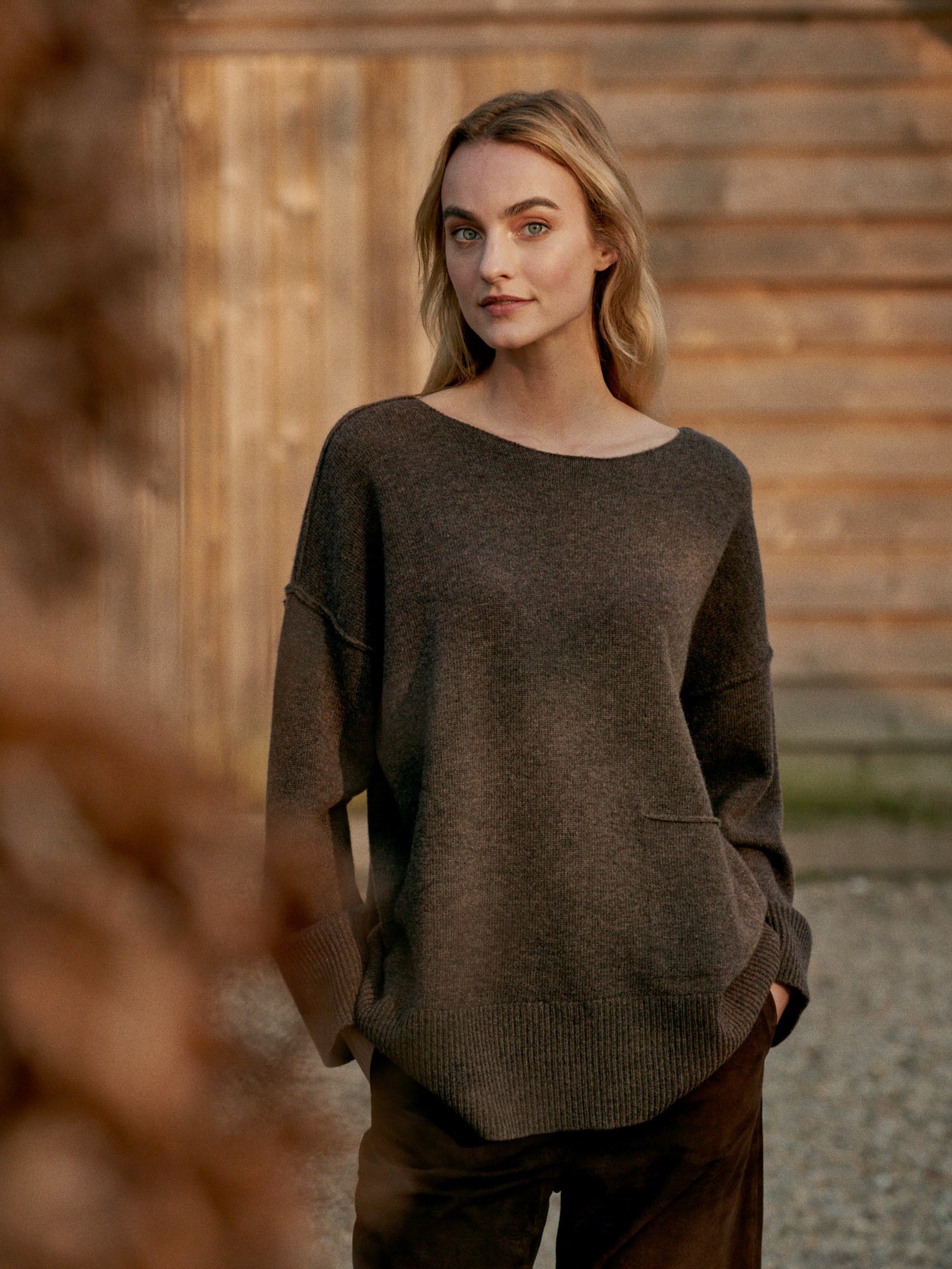Zachte lamswollen sweater met relaxte pasvorm