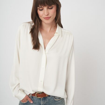 Zijden blouse met losse pasvorm