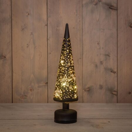 everlands kunstkerstboom LED draaiend Ø10x39cm glas | Anna's Collection