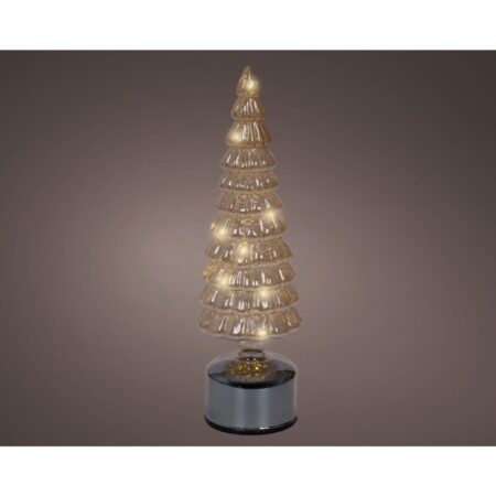 everlands kunstkerstboom LED glas amber H34cm roterend | Lumineo