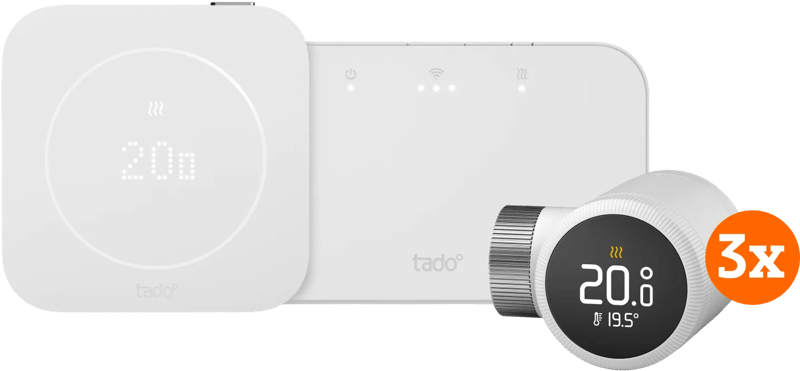 tado Draadloze Slimme ThermostaatX Multi Room Startpakket 2e Generatie (3 Radiatorknoppen)