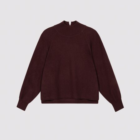 Boiled cashmere pullover met opstaande kraag