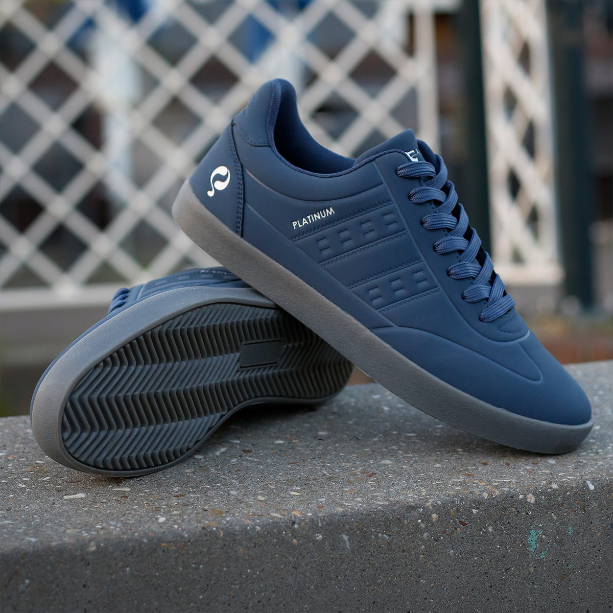 Heren Sneaker Platinum One | Middenblauw/Antraciet