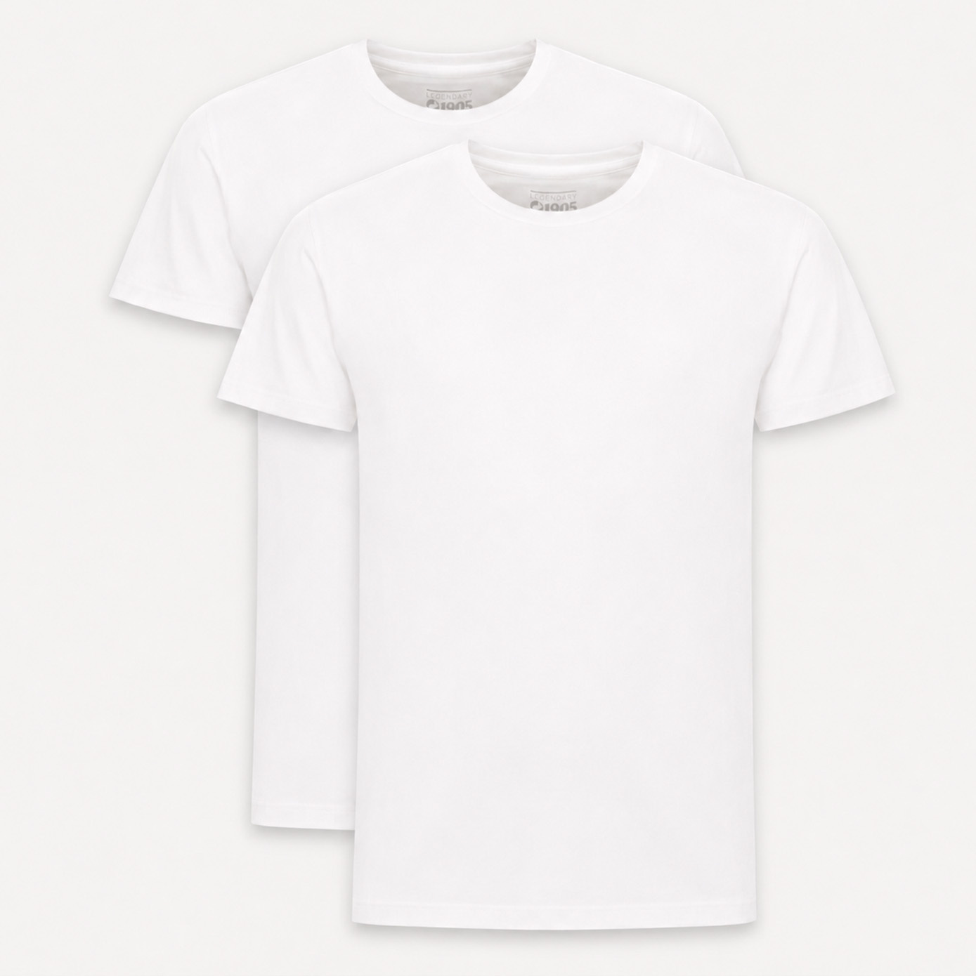 Heren T-shirt 2-Pack Oolde | Wit/ Wit