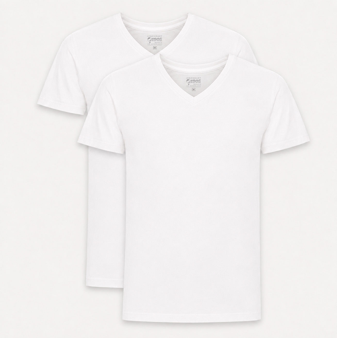 Heren T-shirt 2-Pack Steyl | Wit/Wit