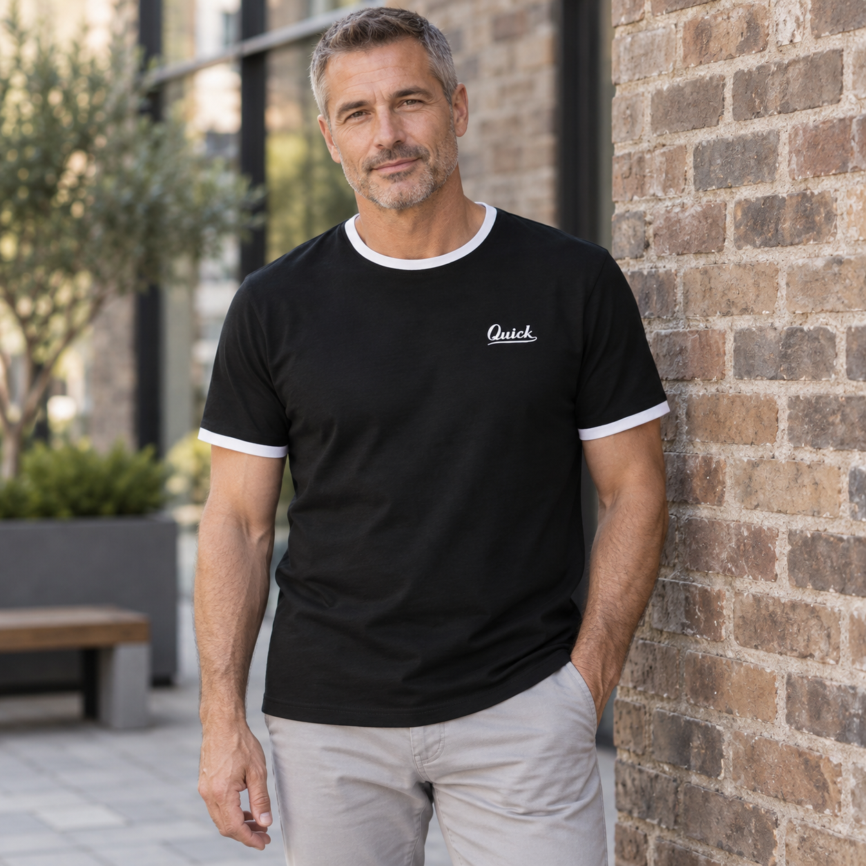 Heren T-shirt Kapitein | Zwart/Wit