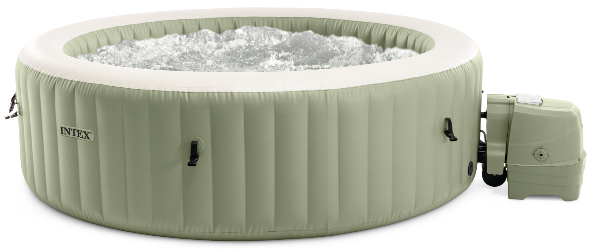 Intex Pure Spa Bubble massage Olive Green opblaasbare spa - 8 persoons | Intex