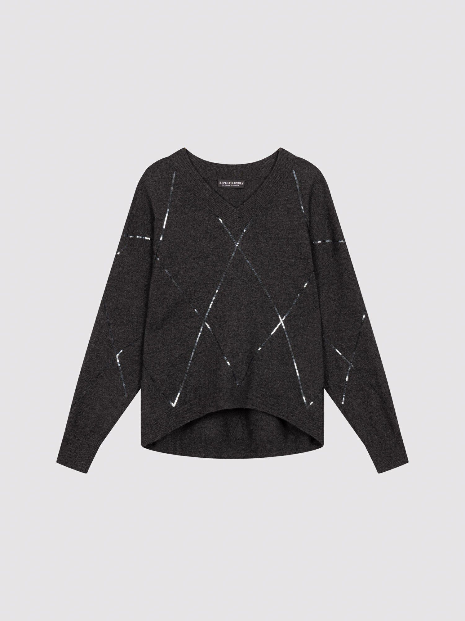 Lichtgewicht kasjmier sweater met pailletten