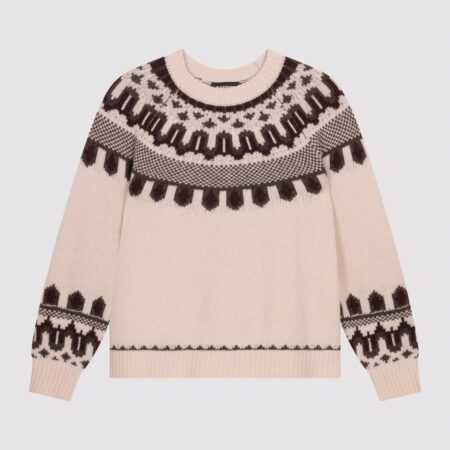 Multicolor intarsia trui - repeat cashmere damesmode