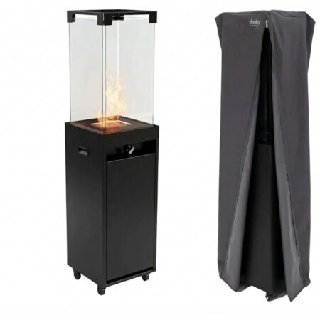 Planika Faro gas terrasverwarmer met beschermhoes - Zwart | Planika
