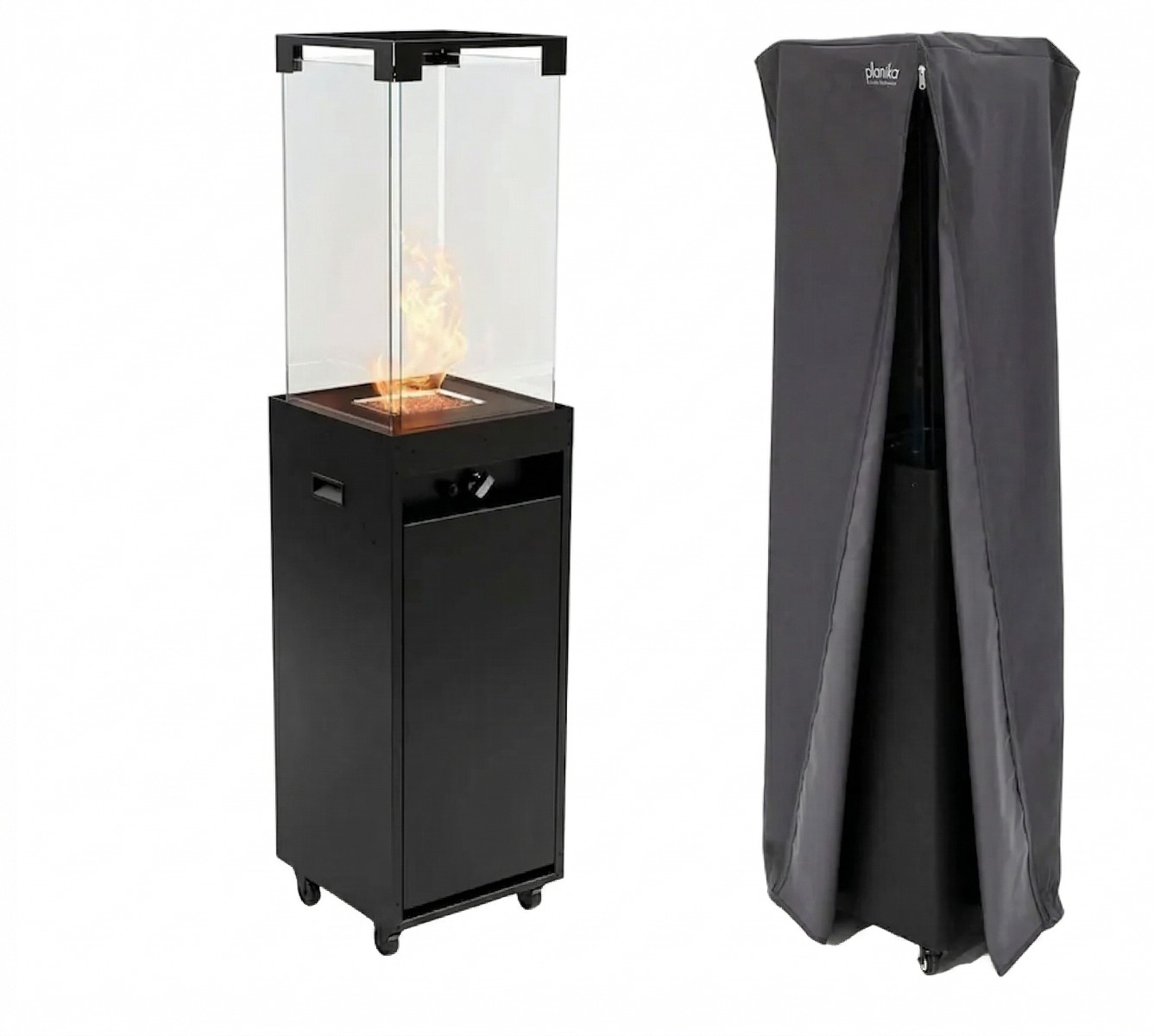 Planika Faro gas terrasverwarmer met beschermhoes - Zwart | Planika