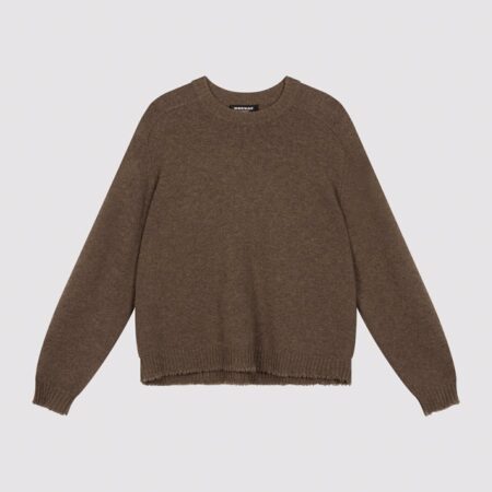 Relaxed fit kasjmier trui met ronde hals
