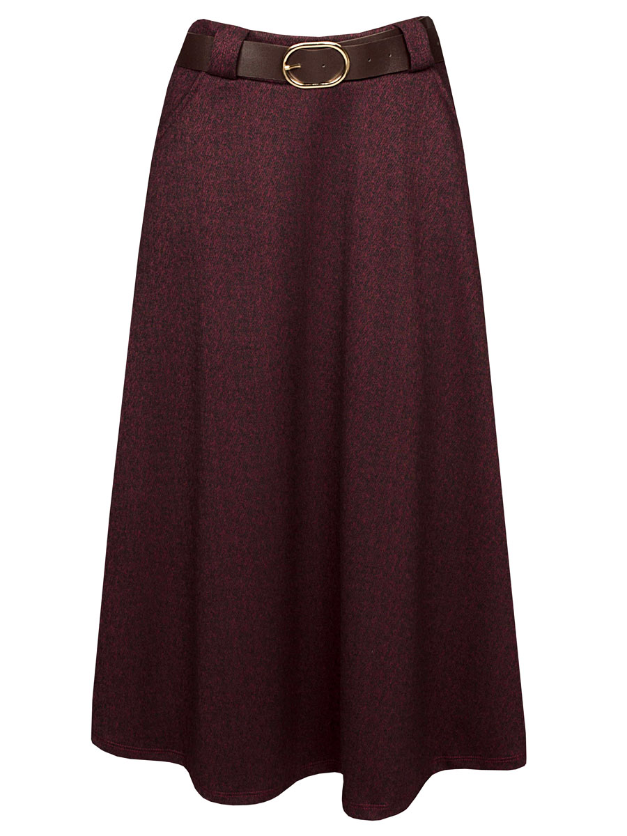 Rok Gemêleerd Aubergine