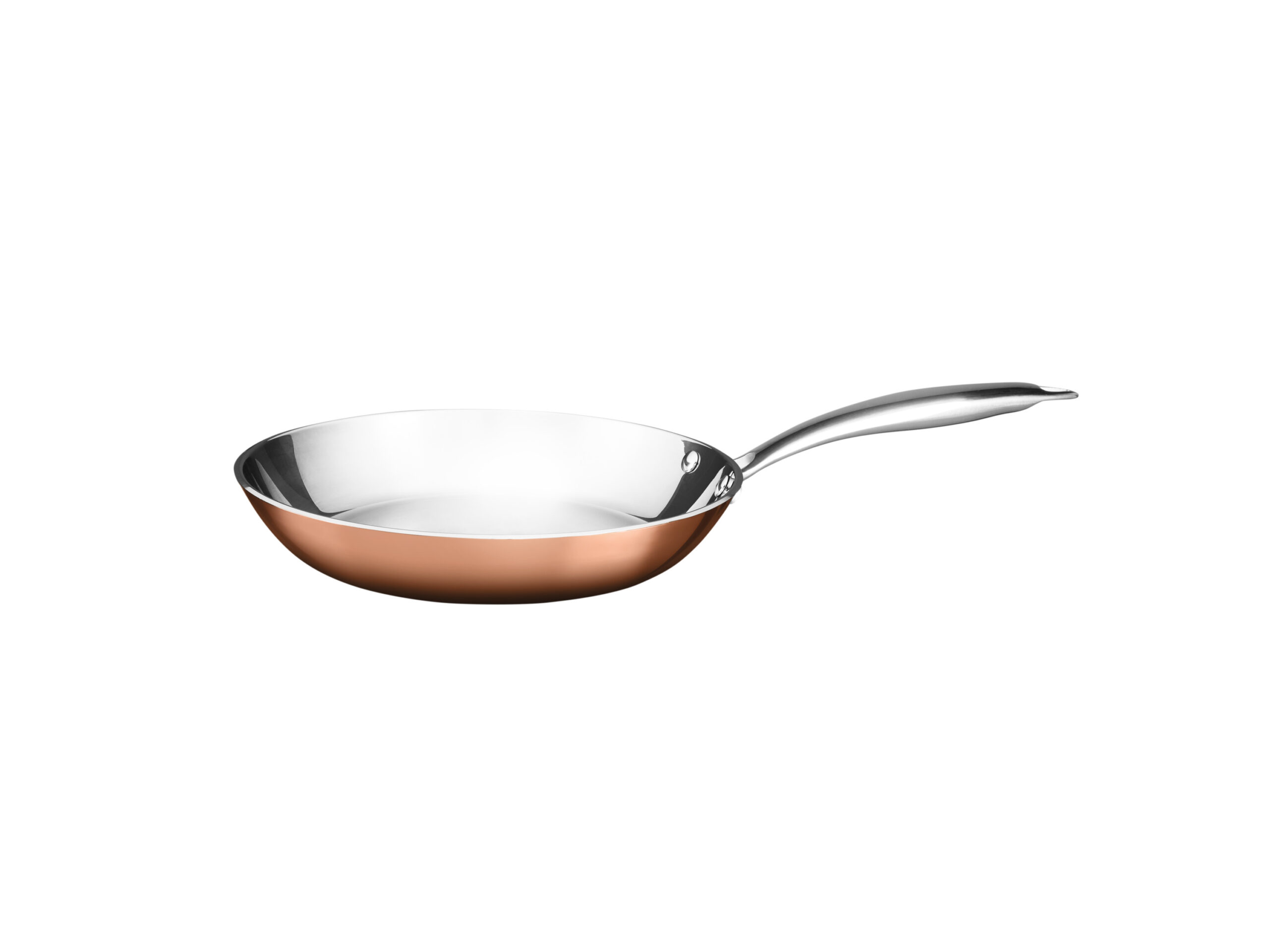 RVS koekenpan met koperlaag