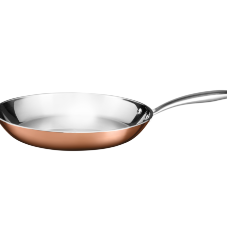 RVS koekenpan met koperlaag