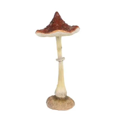 Sculptuur "Mushroom" bruin polystone 11x11x23cm