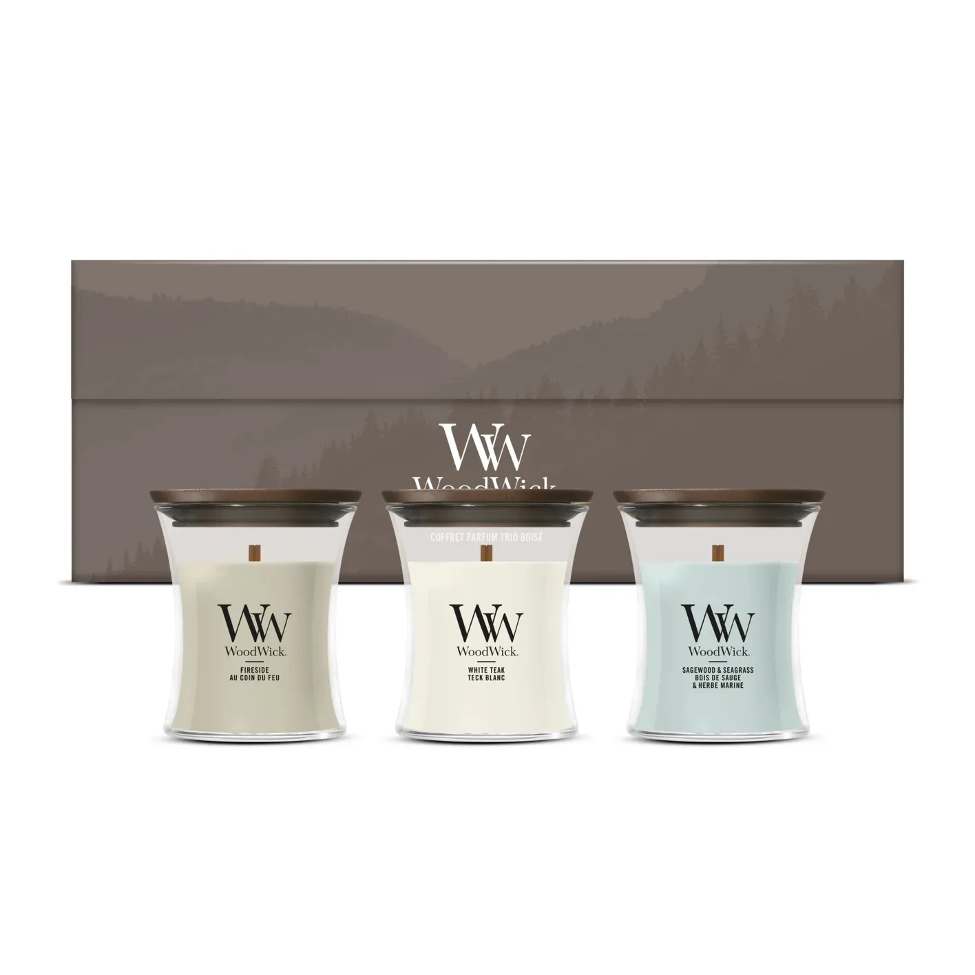 WoodWick 3 Mini Candle Woodland Trio Cadeauset